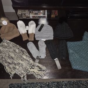 Assorted Winter Hat, Scarf & Mitten Set - Neutral Tones